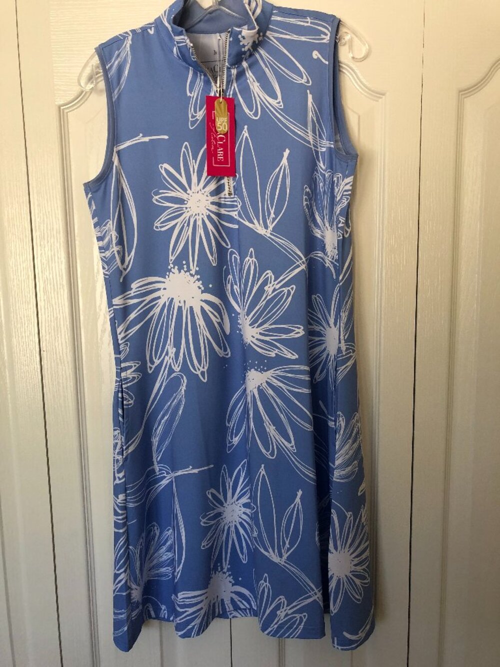 Ana Clare Sleeveless Zippered Neck Periwinkle Blue Dress Size Medium NWT